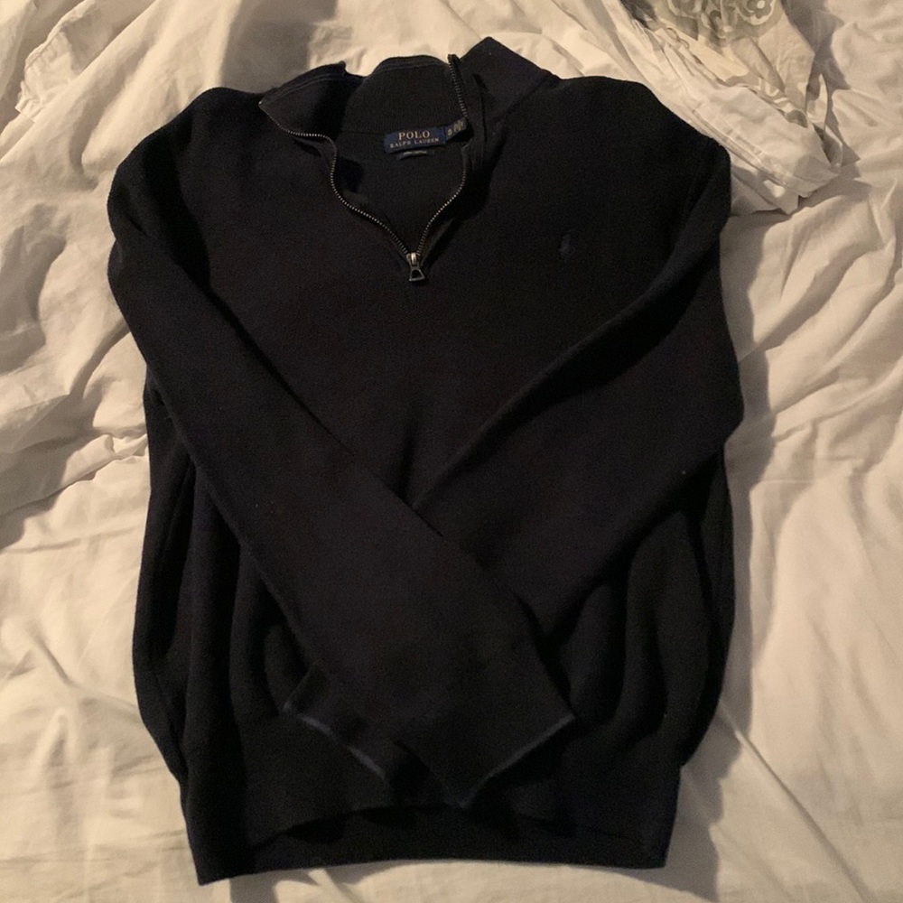 Mens Navy Ralph Lauren 1/4 zip sweater